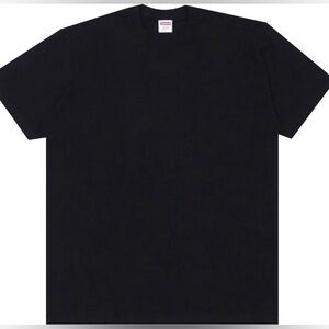 Supreme T-Shirt NWT solid black blank size Large original 100% cotton